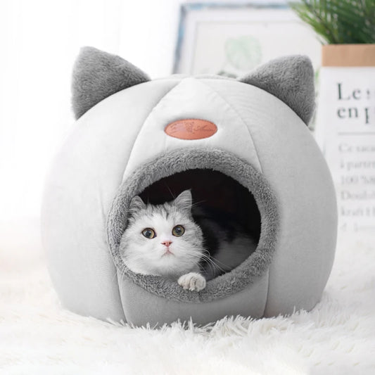 PurrPod™ AshHollow | Warm Cat Cave Bed with Removable Cushion | Breathable Cotton & Non-Slip Base | MyArturito