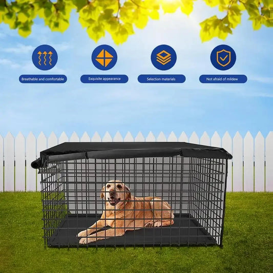 Dog Wire Crate Cover Waterproof 210D Silver Coated Oxford With Dual Doors | MyArturito