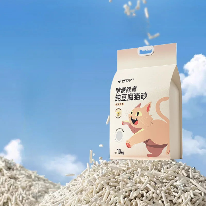 Tofu Cat Litter Green Tea Flavored Cat Litter Deodorizing Clumping Low Dust Non Stick Bottom
