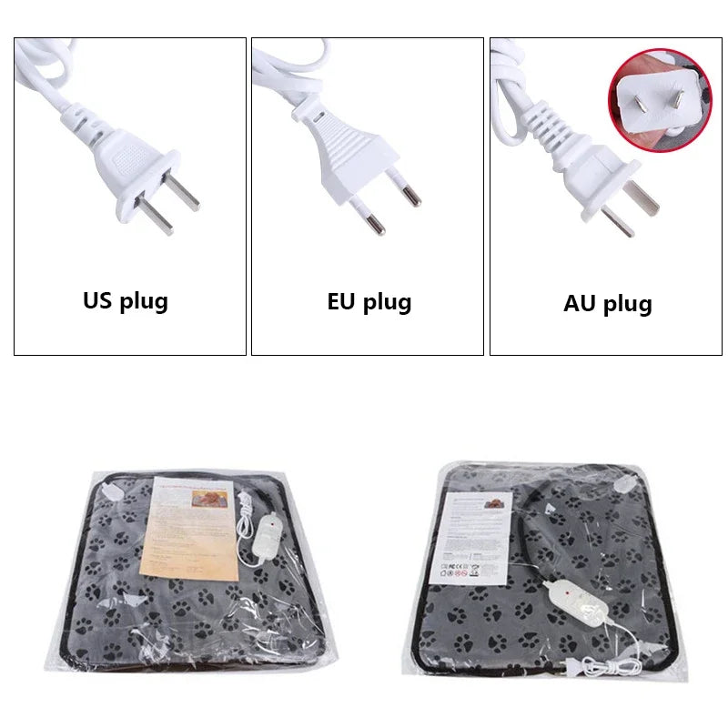 Pet Heated Mat Dog Temperature Adjustable Dog Heating Pad Waterproof Electric Heating Pad 3,9 Gears Timer Dog Sleeping Supplies