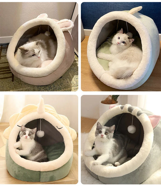 PurrPod™ ShadowSnug | Semi-Enclosed Cat Bed with Removable Cushion | Warm, Breathable & Washable | MyArturito