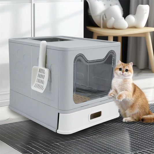 Enclosed Stainless Steel Cat Litter Box With Scoop & Easy-Clean Tray | MyArturito