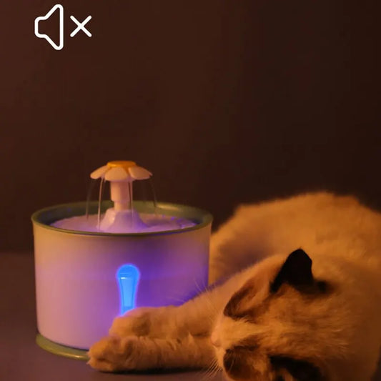 FlowSpring™ Lite | 2.4L Automatic Cat Water Fountain | LED Smart Dispenser with Carbon Filter & USB Power | MyArturito