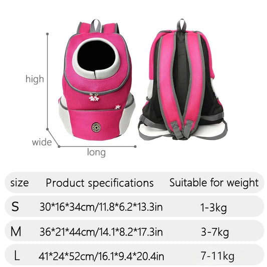 Small Dog Carrier Backpack | Nylon Double Shoulder Bag 3–11kg, Breathable Travel Pet Bag | MyArturito