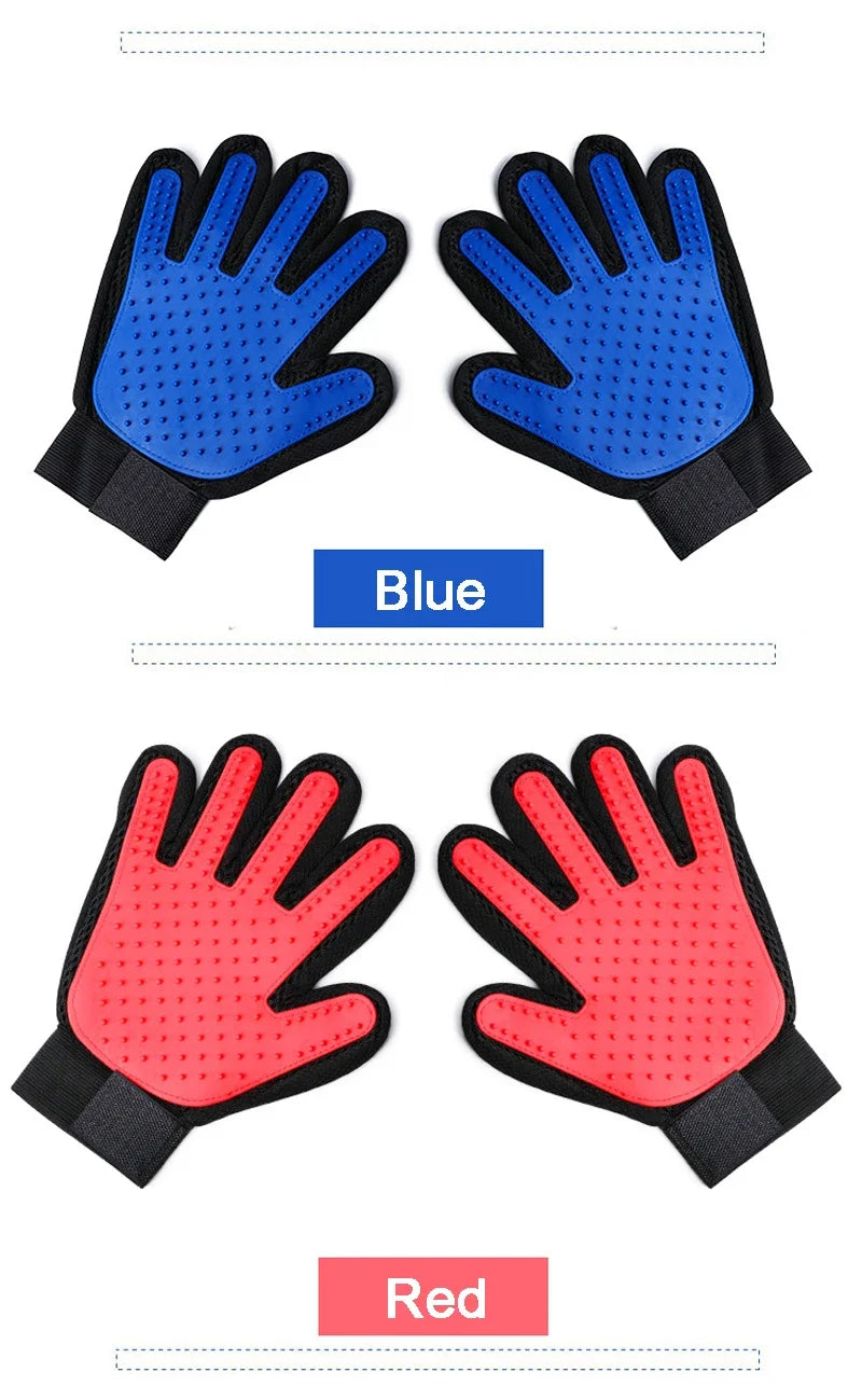 Silicone Pet Grooming Gloves Cats Hair Brush and Comb Gloves to Bathe Dogs Cleaning Hair Removal for Dog Animal Use Supplies