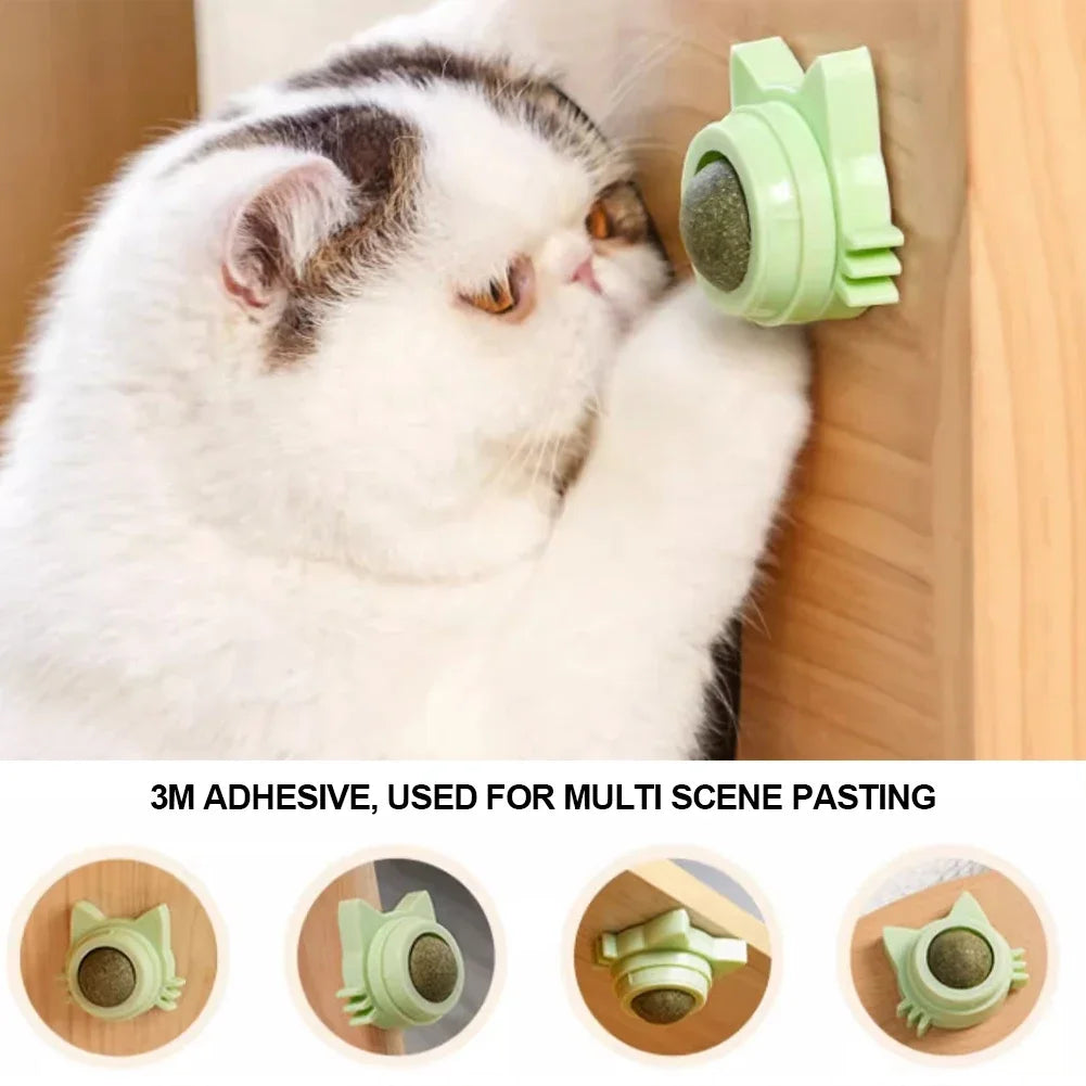 1PCS Catnip Lollipop Cat Treat Wall Design Dental Care Fresh Breath Cat Snacks Energy Ball Stomach Protection Pet Supplies