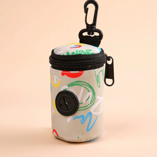 Hangable Dog Poop Bag Dispenser Zipper Dogs Walking Accessory Waste Bag Holder Portable Cute Garbage Bags Organizer Pet Supplies