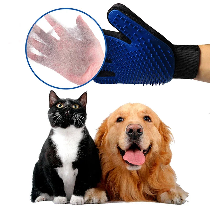Silicone Pet Grooming Gloves Cats Hair Brush and Comb Gloves to Bathe Dogs Cleaning Hair Removal for Dog Animal Use Supplies