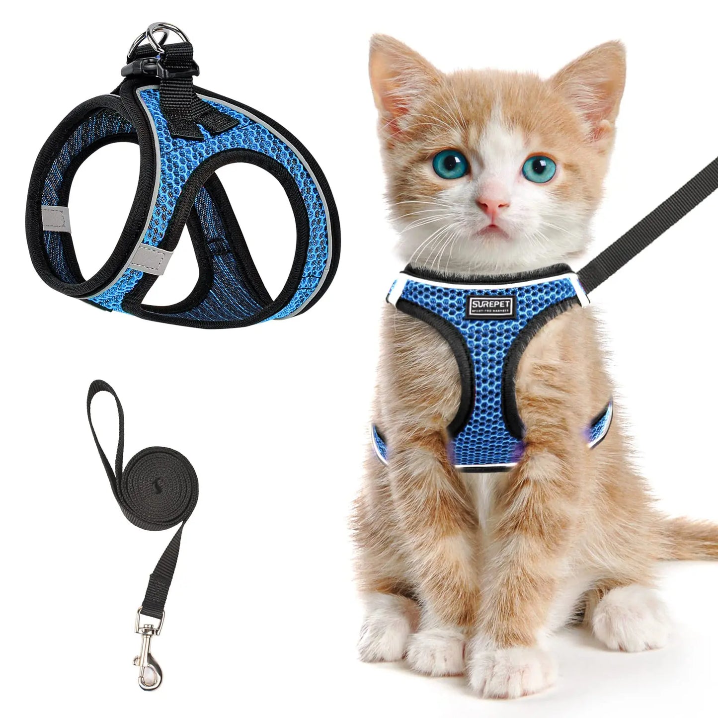 PawSecure | Cat Harness & Leash Set | Escape-Proof Reflective Vest for Outdoor Walks | MyArturito