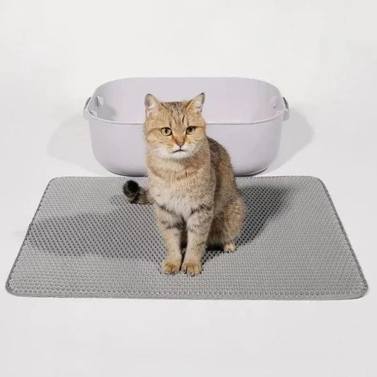 CleanStep™ | Double-Layer Waterproof Cat Litter Mat | Non-Slip EVA Trap Pad for Easy Cleaning | MyArturito