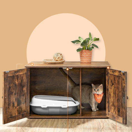 Cat Hidden Litter Box Enclosure With Stylish Divider And Storage Top | MyArturito