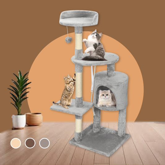 112cm Cat Tree Tower Multi-Level Condo With Scratching Posts & Toy | MyArturito