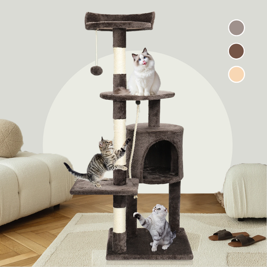 112 Cm Cat Tree Tower Multi-Level Condo With Scratching Posts & Toy | MyArturito