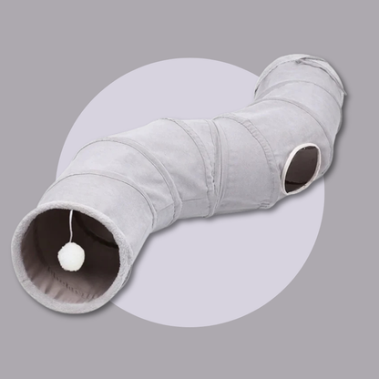3-Way Collapsible Cat Tunnel Toy With Suede Crinkle & Ball | MyArturito