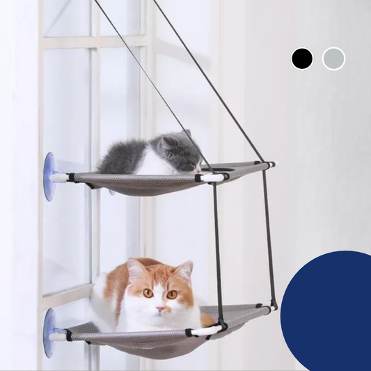 Double-Decker Cat Window Hammock Breathable Oxford Fabric Strong Suction Mount | MyArturito