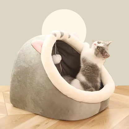 Semi-Enclosed Cat Bed With Removable Cushion Warm Breathable Washable | MyArturito