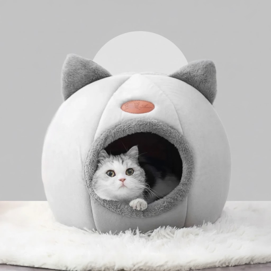 Cat Cave Bed With Removable Cushion Warm  Breathable Cotton Non-Slip Base | MyArturito