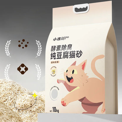 Tofu Cat Litter Green Tea Flavored Cat Litter Deodorizing Clumping Low Dust Non Stick Bottom