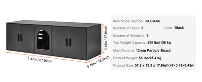 SucceBuy Cat Litter Box Enclosure for 2 Cats Litter Box Furniture Hidden Wooden Cat Box Cabinet Fit Most of Litter Box White