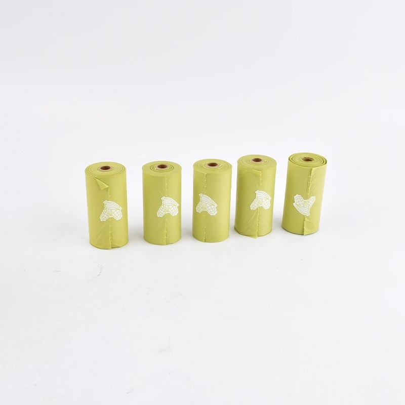 1-24Roll Corn Starch Biodegradable Pet Garbage Bag Compostable Vest Style Cat Dog Poop Trash Bags Outdoor Pets Carriers Tool