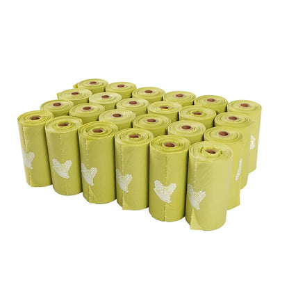 1-24Roll Corn Starch Biodegradable Pet Garbage Bag Compostable Vest Style Cat Dog Poop Trash Bags Outdoor Pets Carriers Tool
