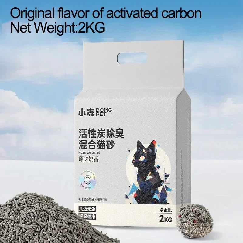 Tofu Cat Litter Green Tea Flavored Cat Litter Deodorizing Clumping Low Dust Non Stick Bottom