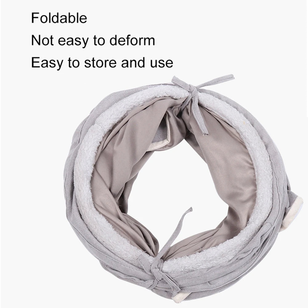 Cat Tunnels for Indoor Cats Collapsible Cat Toys Play Tube 3 Ways S Shape Cat Tunnel Grey Suede Pet Crinkle Tunnels with Ball