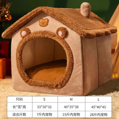 Foldable Pet House Removable Washable Cat House Puppy Cave Sofa Pet Bed House for Extra Small Dogs and Small and Medium Cats
