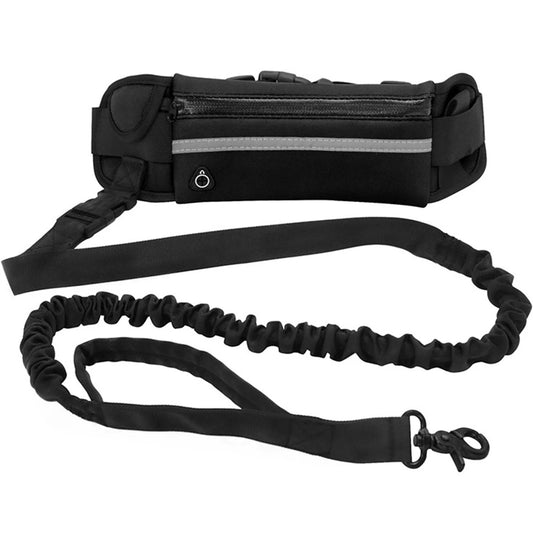 Hands Free Dog Leash With Waist Bag Reflective Retractable Elastic Belt | MyArturito