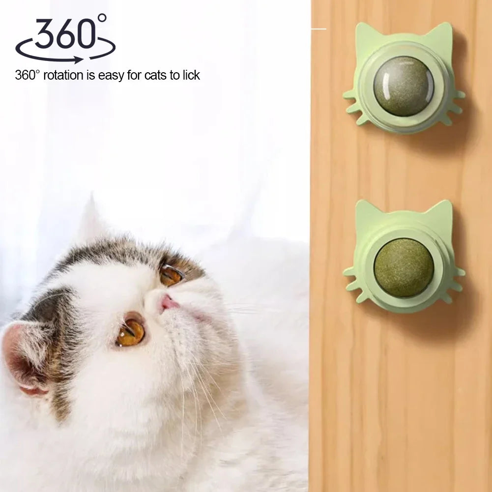 1PCS Catnip Lollipop Cat Treat Wall Design Dental Care Fresh Breath Cat Snacks Energy Ball Stomach Protection Pet Supplies