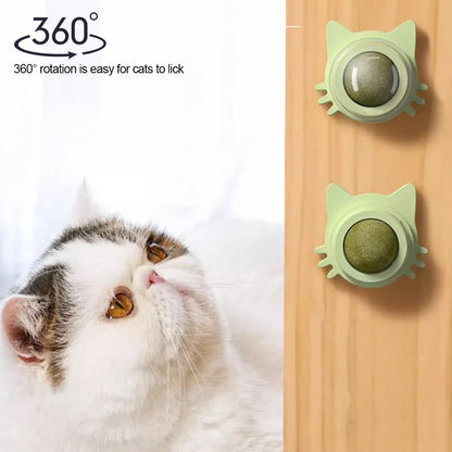 1PCS Catnip Lollipop Cat Treat Wall Design Dental Care Fresh Breath Cat Snacks Energy Ball Stomach Protection Pet Supplies