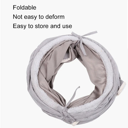 Cat Tunnels for Indoor Cats Collapsible Cat Toys Play Tube 3 Ways S Shape Cat Tunnel Grey Suede Pet Crinkle Tunnels with Ball