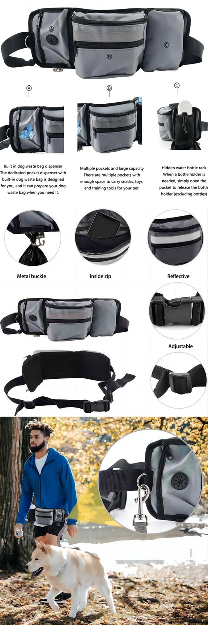 Dog Training Waist Bag Multi-functional Outdoor Pet Feeding Bag Pet Portable Belt Accompanying Dogs Treat Pouch For Polyester