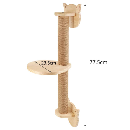Wall-Mounted Cat Tree Wooden Shelves Hammock & Climbing Ladder Set | MyArturito