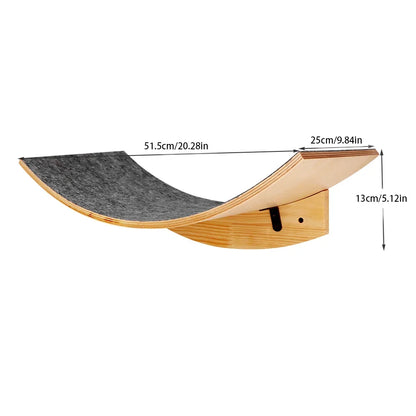 Wall Mounted Cat Tree Wooden Shelves Scratching Posts Climbing Cat tower Hammock With Solid Floating Perches Steps and Ladder