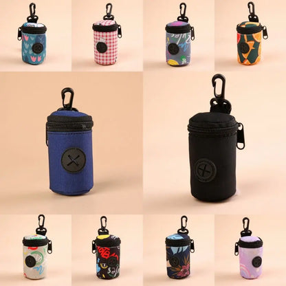 Hangable Dog Poop Bag Dispenser Zipper Dogs Walking Accessory Waste Bag Holder Portable Cute Garbage Bags Organizer Pet Supplies