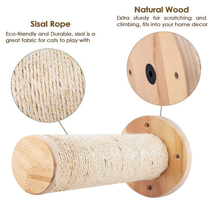 Cat Wall Climbing Shelf Steps Ladder Scratching Post Scratcher Bed Hiding House for Cats Tree Tower Pet Furniture Accessories