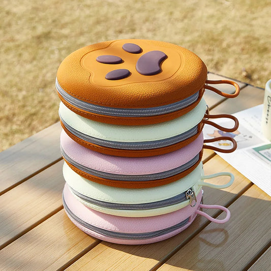 2 in 1 Foldable Pet Food Bowl Portable Silicone Puppy Dual Bowl Outdoor Travel Dog Drinking Bowl Folding Cat Bowls Dog Bowls