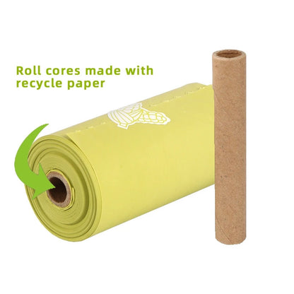 1-24Roll Corn Starch Biodegradable Pet Garbage Bag Compostable Vest Style Cat Dog Poop Trash Bags Outdoor Pets Carriers Tool