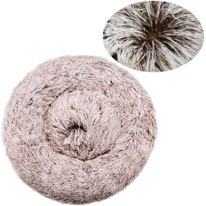 40-90cm Round Pet Bed for Large Dog Bed Super Soft Cat Bed Long Plush Dog House for Medium Dog House Winter Warm Sleeping