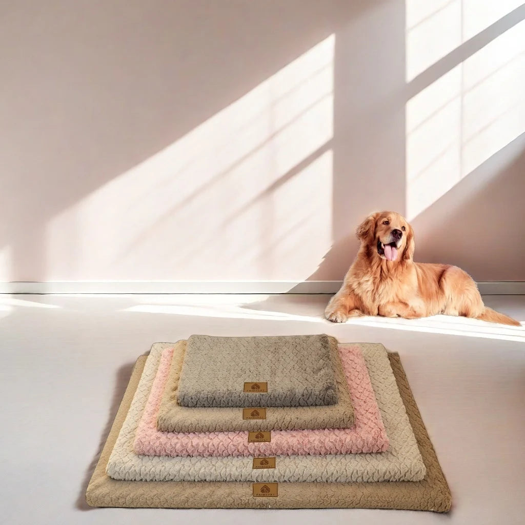 Memory Foam Pet Bed With Removable Washable Faux Fur Cover Orthopedic Waterproof Dog Bed For Crate Anti-Slip Bottom Dog Bed