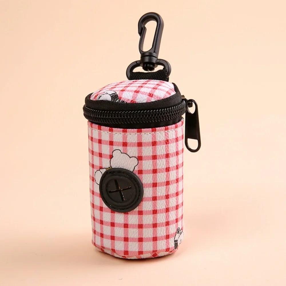 Hangable Dog Poop Bag Dispenser Zipper Dogs Walking Accessory Waste Bag Holder Portable Cute Garbage Bags Organizer Pet Supplies
