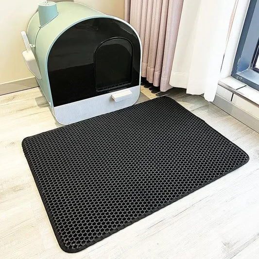 Double-Layer Cat Litter Mat Non-Slip Waterproof EVA Trap Pad | MyArturito