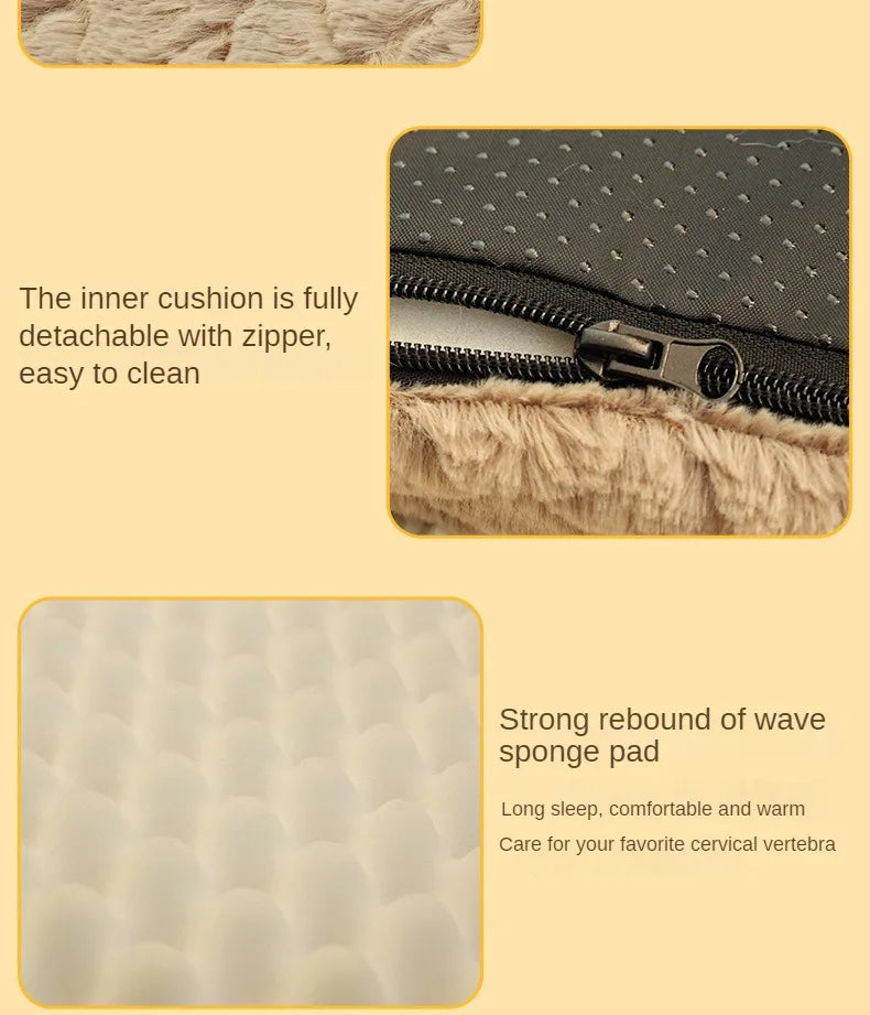 Memory Foam Pet Bed With Removable Washable Faux Fur Cover Orthopedic Waterproof Dog Bed For Crate Anti-Slip Bottom Dog Bed
