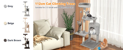 Passerscat Cat Tree Cat Tower With Toy For Indoor Cats Multi-Level With Scratching Posts Cat House Cozy Condo Padded Top Perches