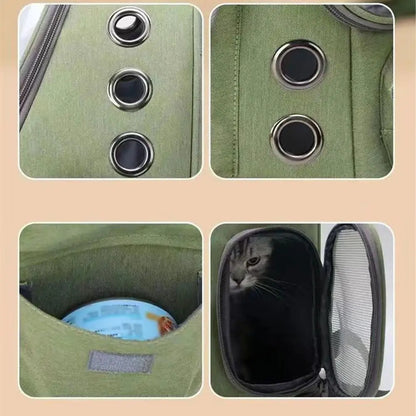 Cat Backpack Carrier Pet Bag Carrier Cat Travel Pouch Backpack Breathable Space Capsule Pet Carrier Cat Bag Pet Backpack For