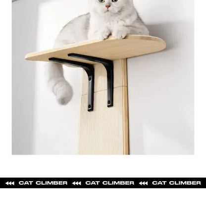 4-Levels Versatile Cat Climber Shelves Wooden Vertical Cats Board Shelf Hanging On Door Steady Cat Tree Tower cat Climbing Frame