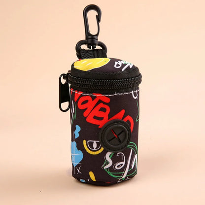 Hangable Dog Poop Bag Dispenser Zipper Dogs Walking Accessory Waste Bag Holder Portable Cute Garbage Bags Organizer Pet Supplies