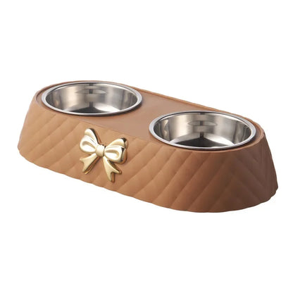 Double Dog Bowl | Bowtie Design Food & Water Feeder | MyArturito