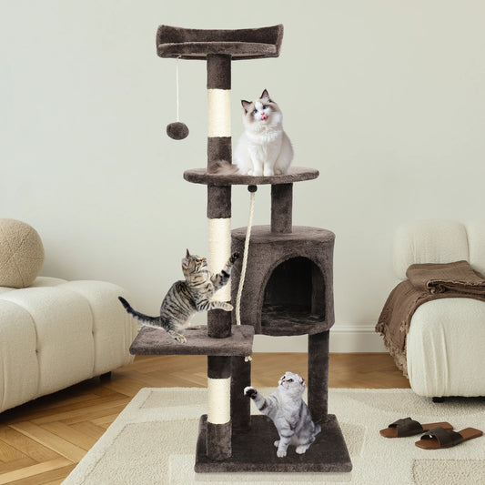 112 Cm Cat Tree Tower Multi-Level Condo With Scratching Posts & Toy | MyArturito